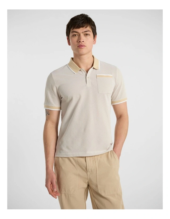 Scottie Mercerized Cotton Polo in Latte image 1
