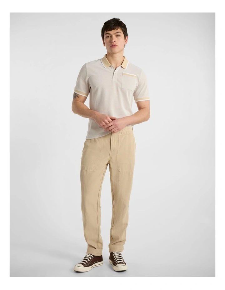 Scottie Mercerized Cotton Polo in Latte image 2