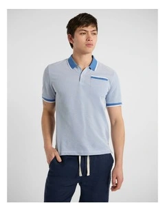 Scottie Mercerized Cotton Polo in Pure Blue