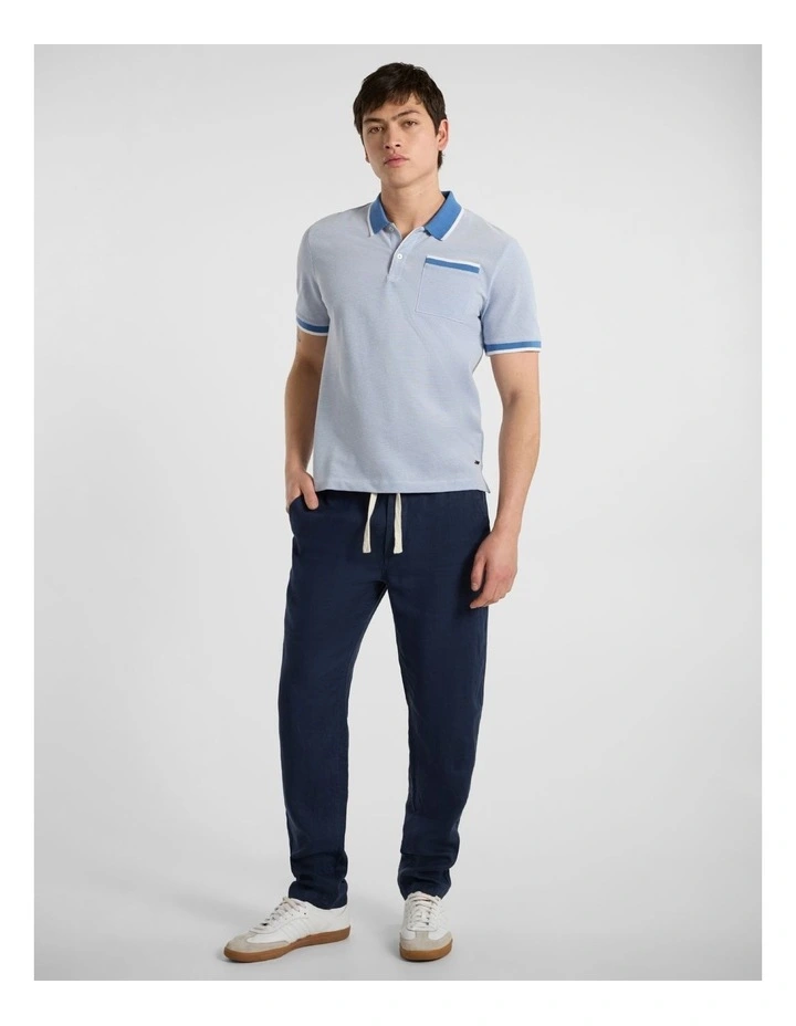 Scottie Mercerized Cotton Polo in Pure Blue image 2