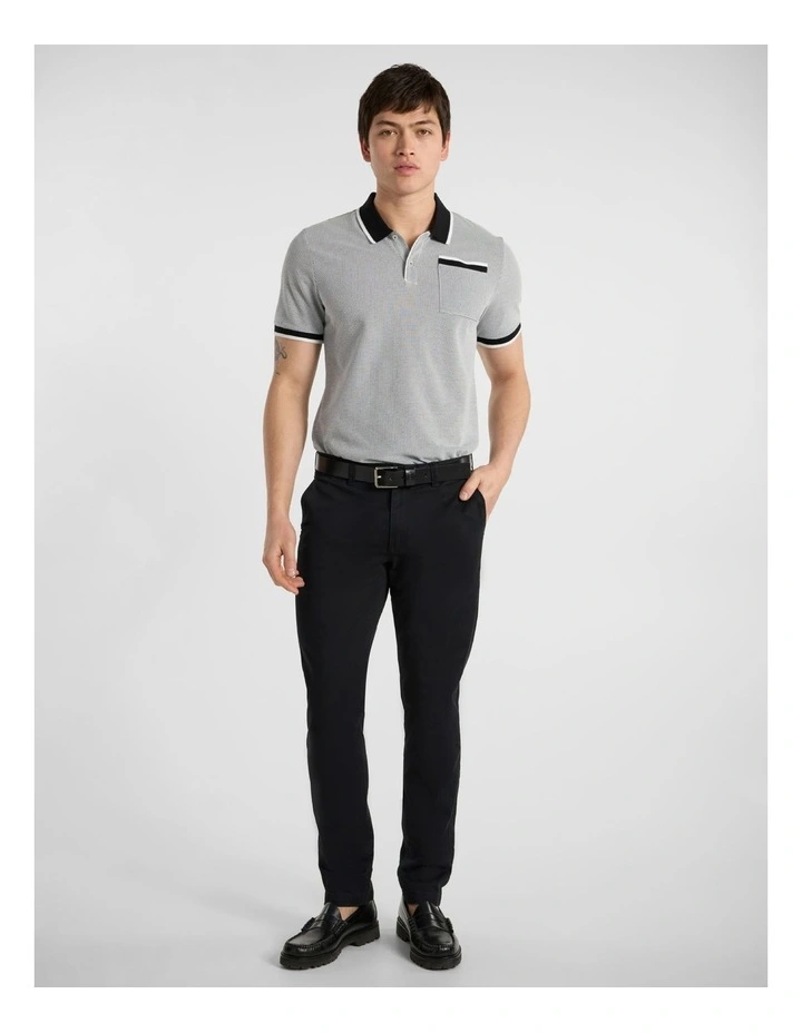 Scottie Mercerized Cotton Polo in Black image 2