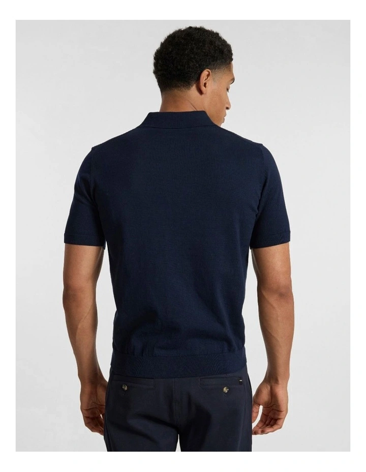 Alex Knit Polo in Dark Navy image 3