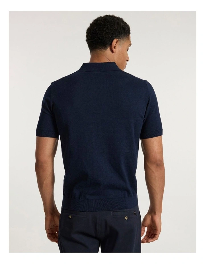 Alex Knit Polo in Dark Navy image 4