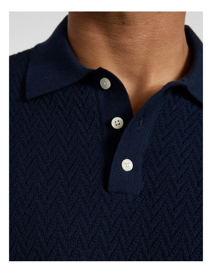 Alex Knit Polo in Dark Navy image 4