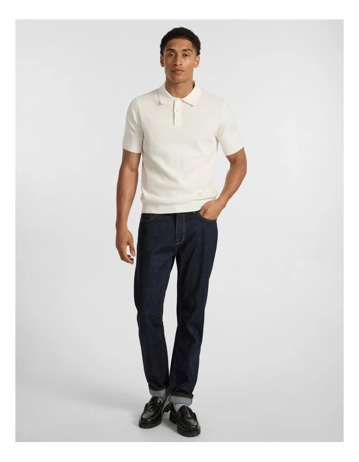 Alex Knit Polo in Oatmeal image 2