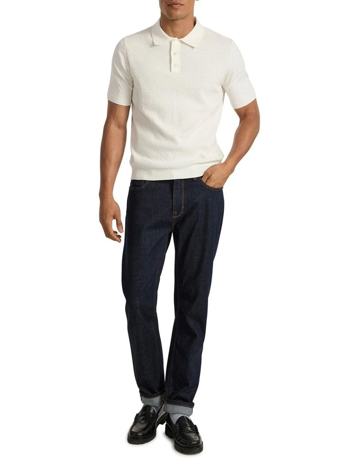 Alex Knit Polo in Oatmeal image 2