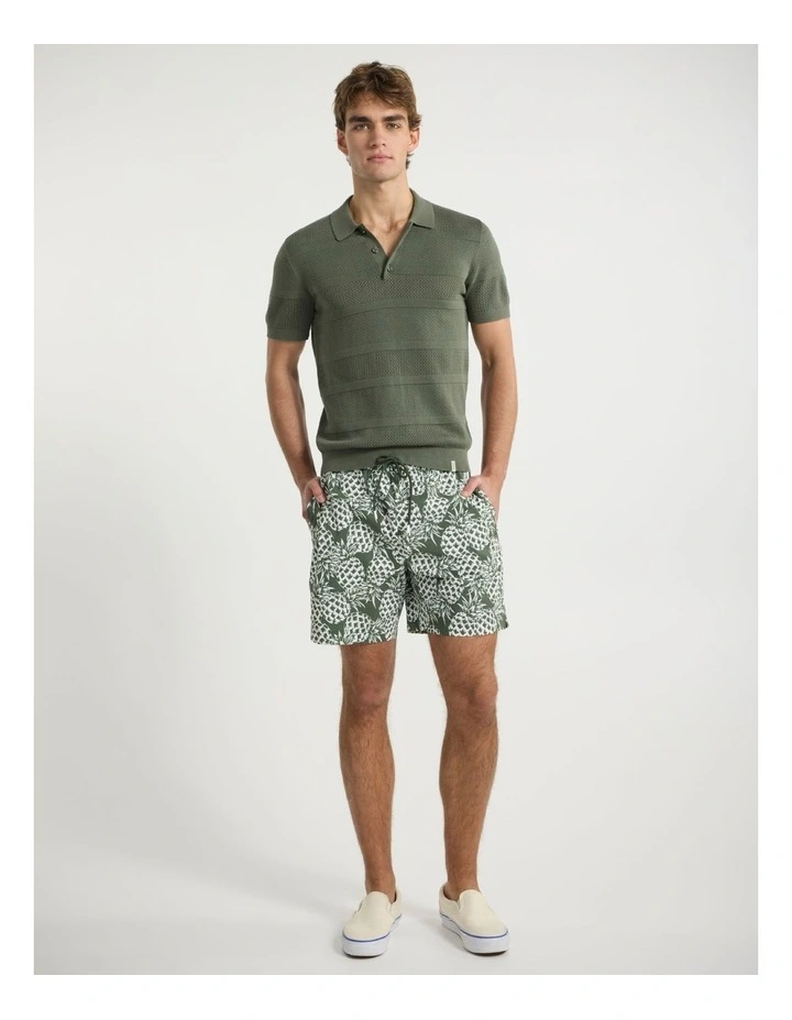 Bass Textured Stripe Knit Polo in Thyme image 2