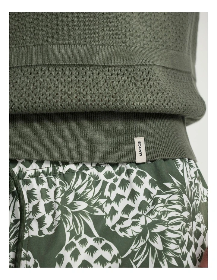 Bass Textured Stripe Knit Polo in Thyme image 5