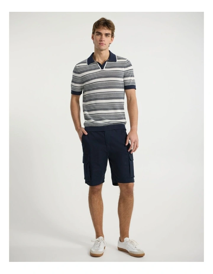 You Got It Knit Polo in Navy Stripe image 2