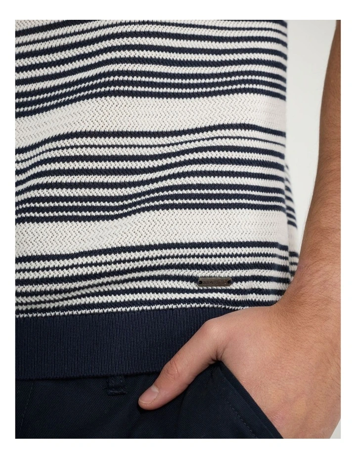 You Got It Knit Polo in Navy Stripe image 4