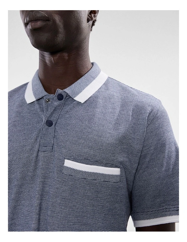 Christian Mercerised Polo in Navy image 4