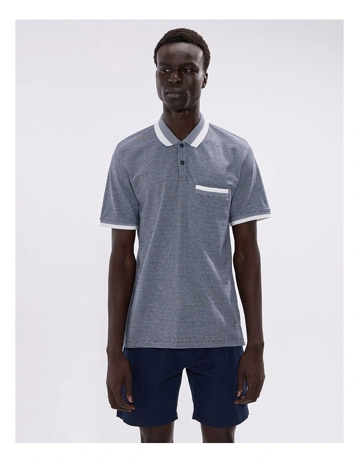Christian Mercerised Polo in Navy image 4