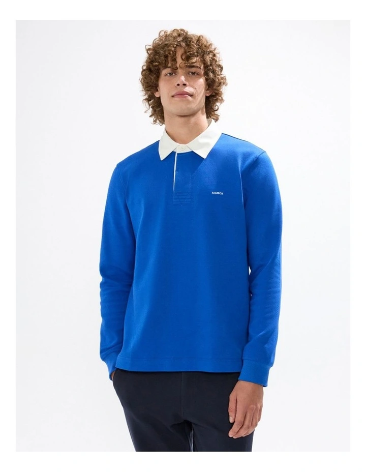 Dennis Rugby Top in Azure Blue image 2