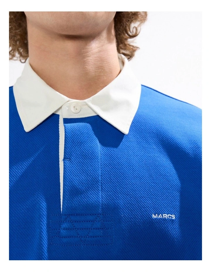 Dennis Rugby Top in Azure Blue image 3