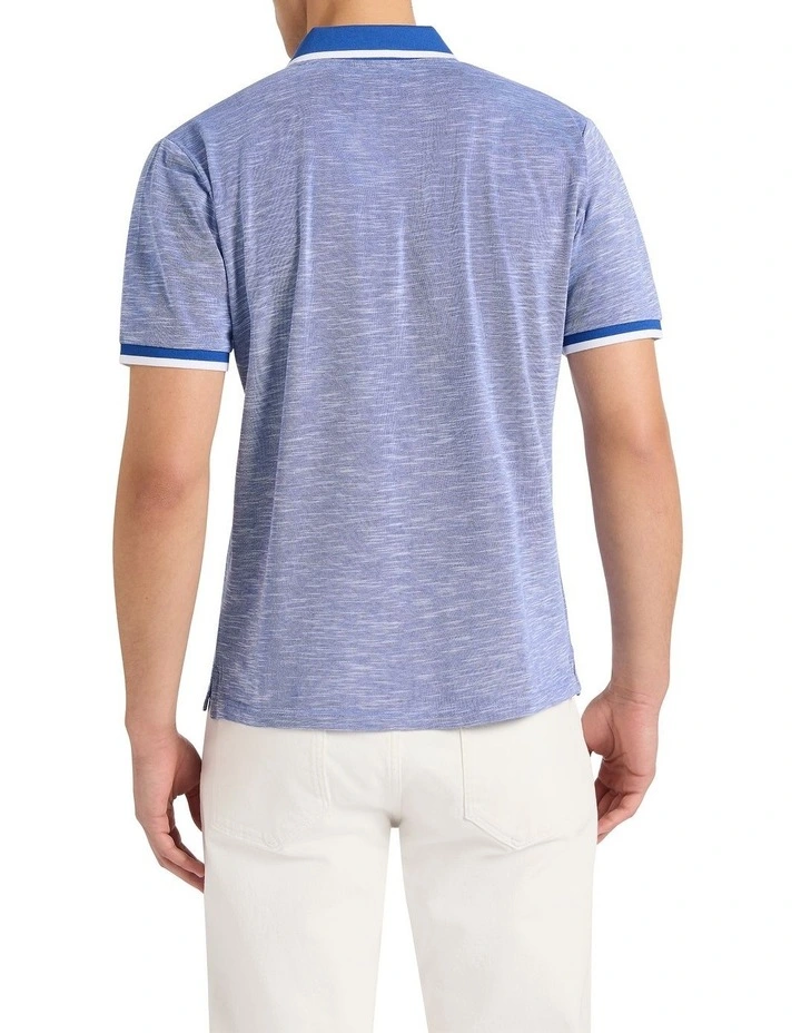Robert Mercerised Cotton Polo in Cobalt Blue image 4