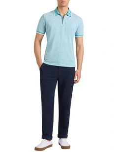 Robert Mercerised Cotton Polo in Teal Green
