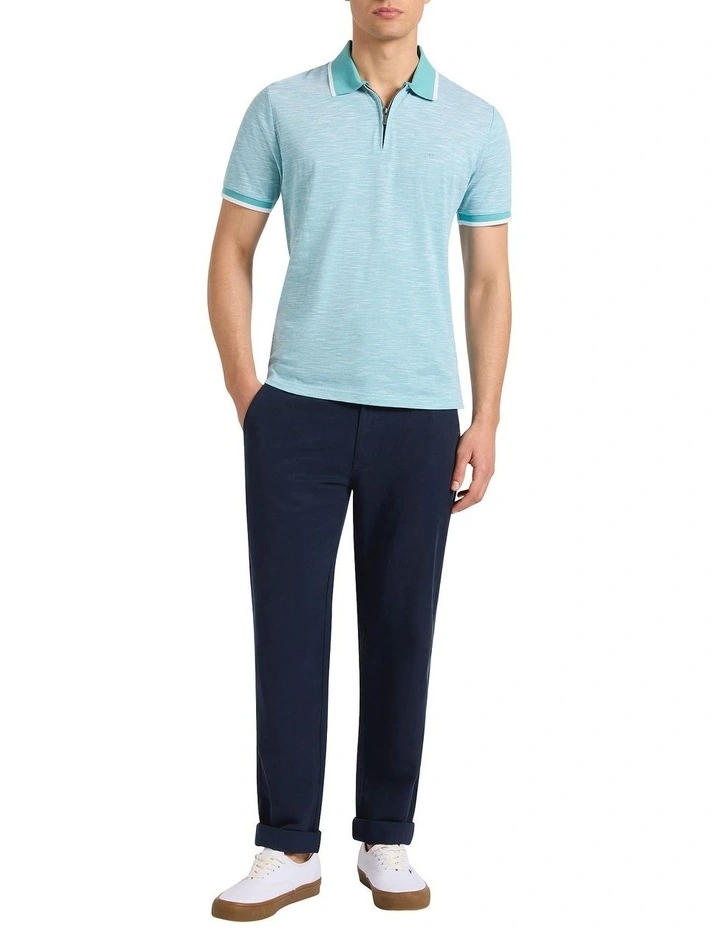 Robert Mercerised Cotton Polo in Teal Green image 1