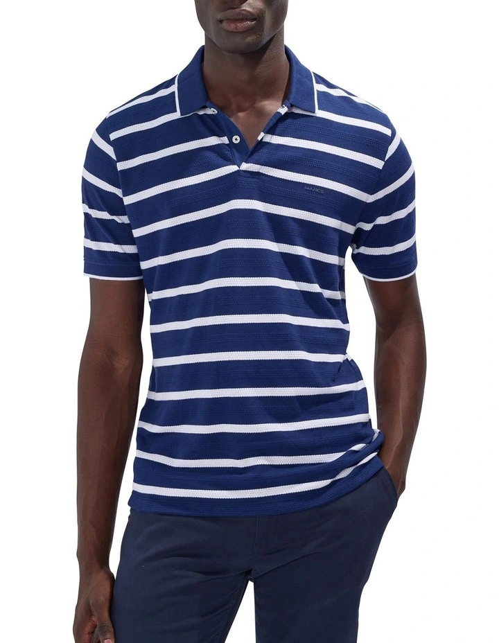 Crawford Stripe Polo in Navy Stripe image 1