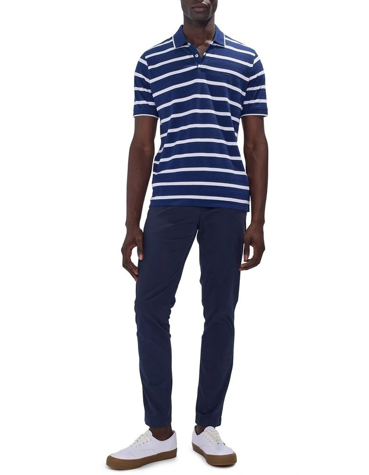Crawford Stripe Polo in Navy Stripe image 2
