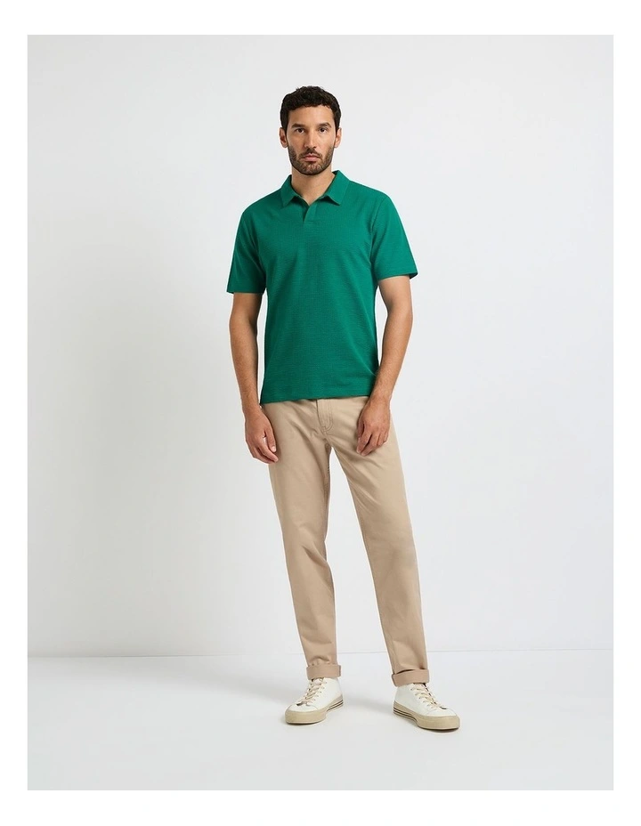 Andrew Textured Polo in Teal Green image 4