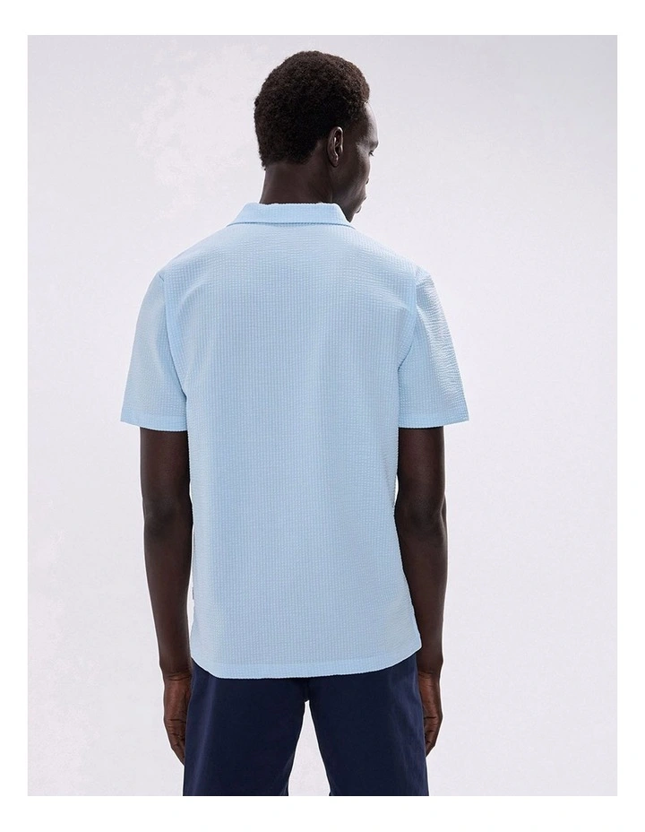 Andrew Textured Polo in Cerulean Blue image 5
