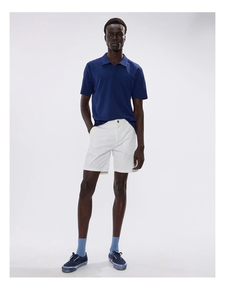 Andrew Textured Polo in Navy image 1