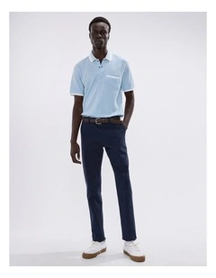 Christian Mercerised Polo in Cerulean Blue