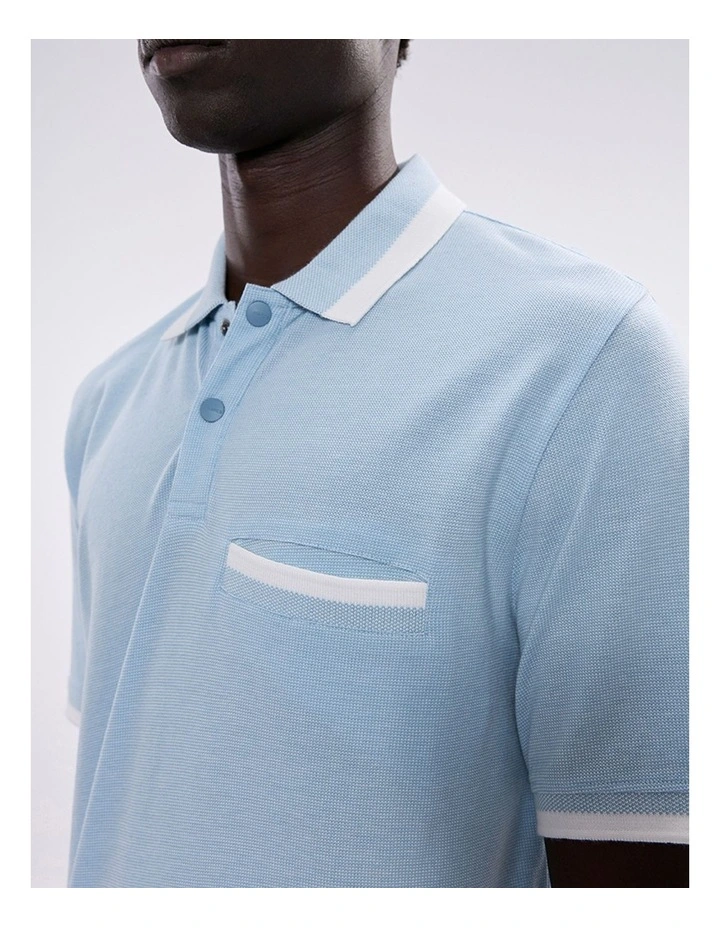 Christian Mercerised Polo in Cerulean Blue image 2