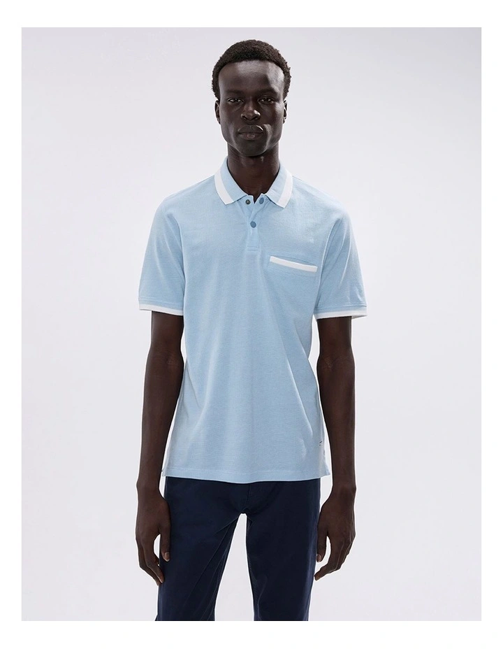 Christian Mercerised Polo in Cerulean Blue image 4