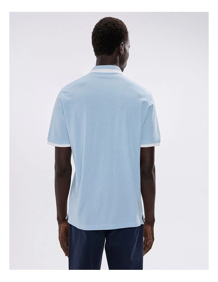 Christian Mercerised Polo in Cerulean Blue image 5