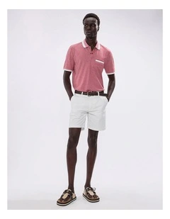 Christian Mercerised Polo in Crimson Red