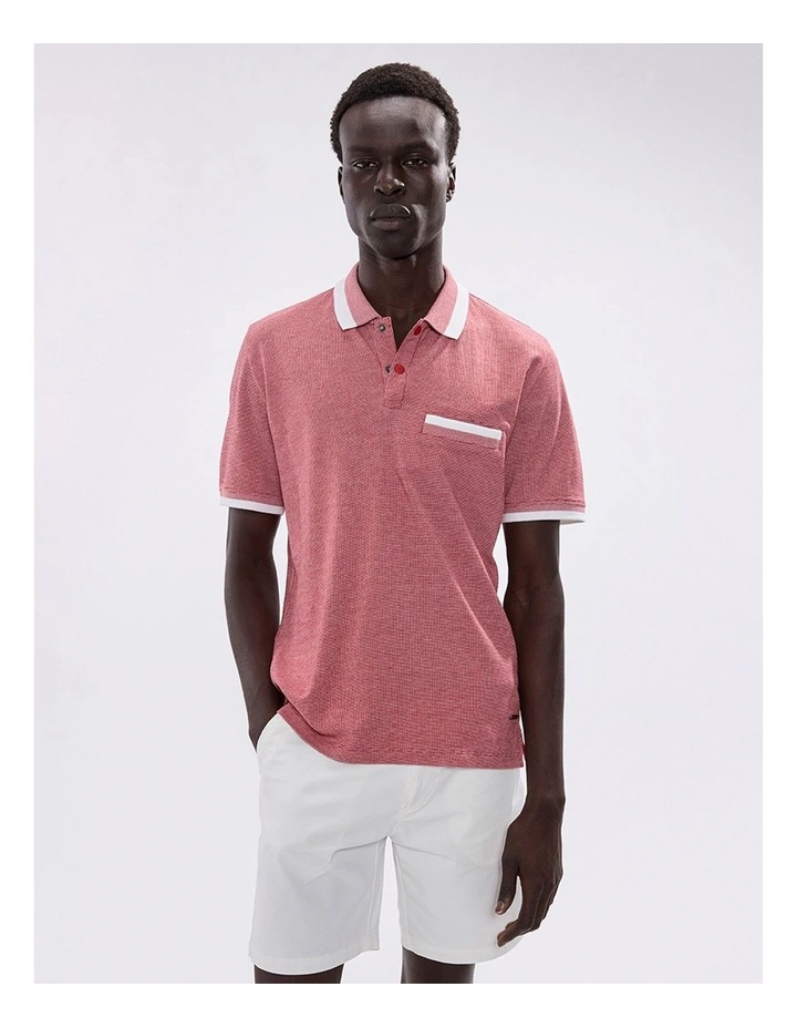 Christian Mercerised Polo in Crimson Red image 4