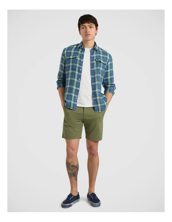 Charles Linen Check Shirt in Blue Multi image 1