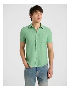 Cross The Line Shirt in Green Multi