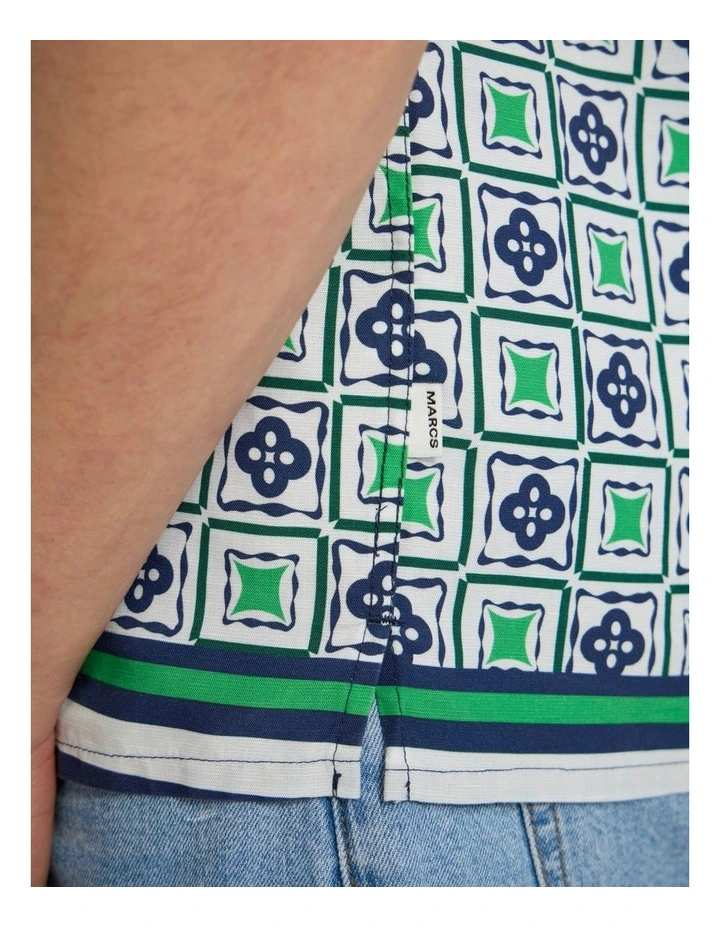 Penny Tile Shirt in Green Multi image 3