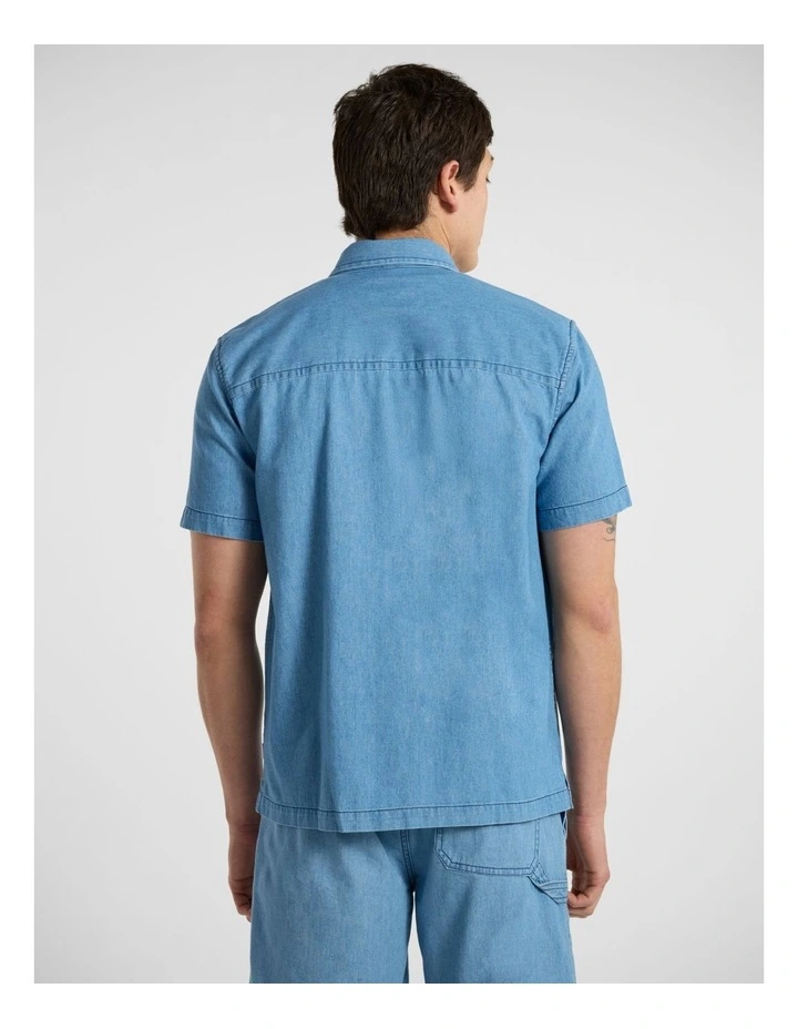 Maurice Denim Shirt in Chambray Blue image 3