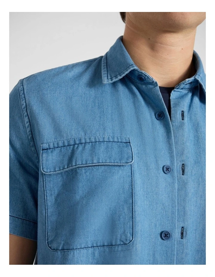Maurice Denim Shirt in Chambray Blue image 4