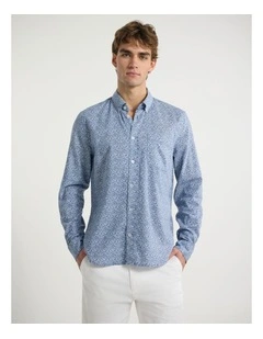 Under My Tree Linen Shirt in Blue Multi