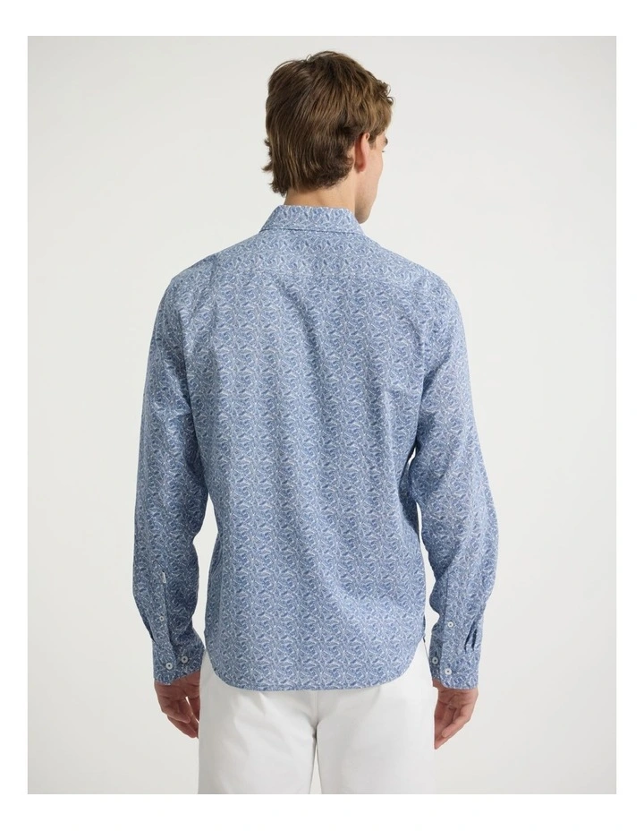 Under My Tree Linen Shirt in Blue Multi image 3