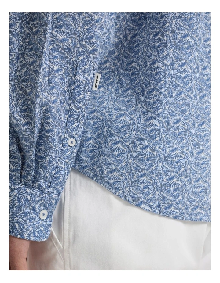 Under My Tree Linen Shirt in Blue Multi image 4