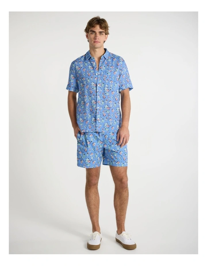 Reel World Linen Shirt in Blue Multi image 2