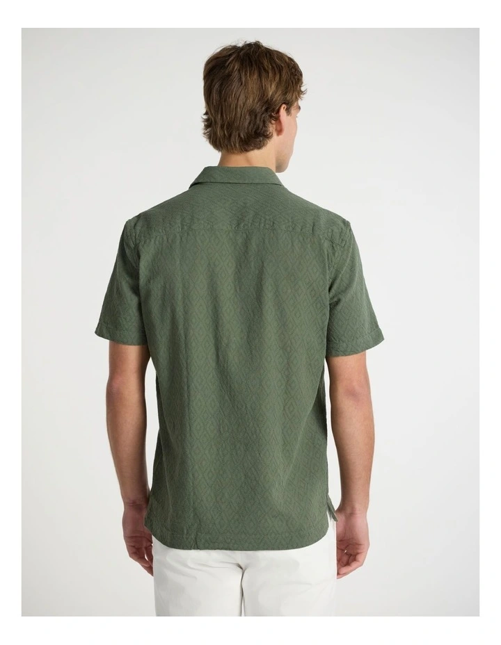 Joey Textured Cotton Shirt in Thyme image 3