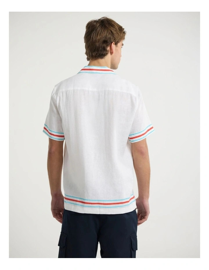 On The Line Linen Shirt in White Multi image 3