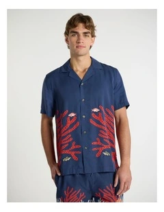 Against The Coral Shirt in Navy Multi