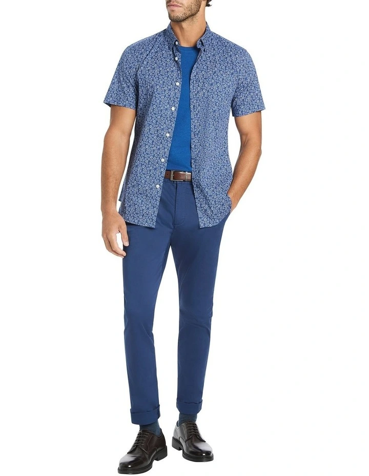 Floral Of The Story Short Sleeve Shirt in Estate Blue Multi image 4