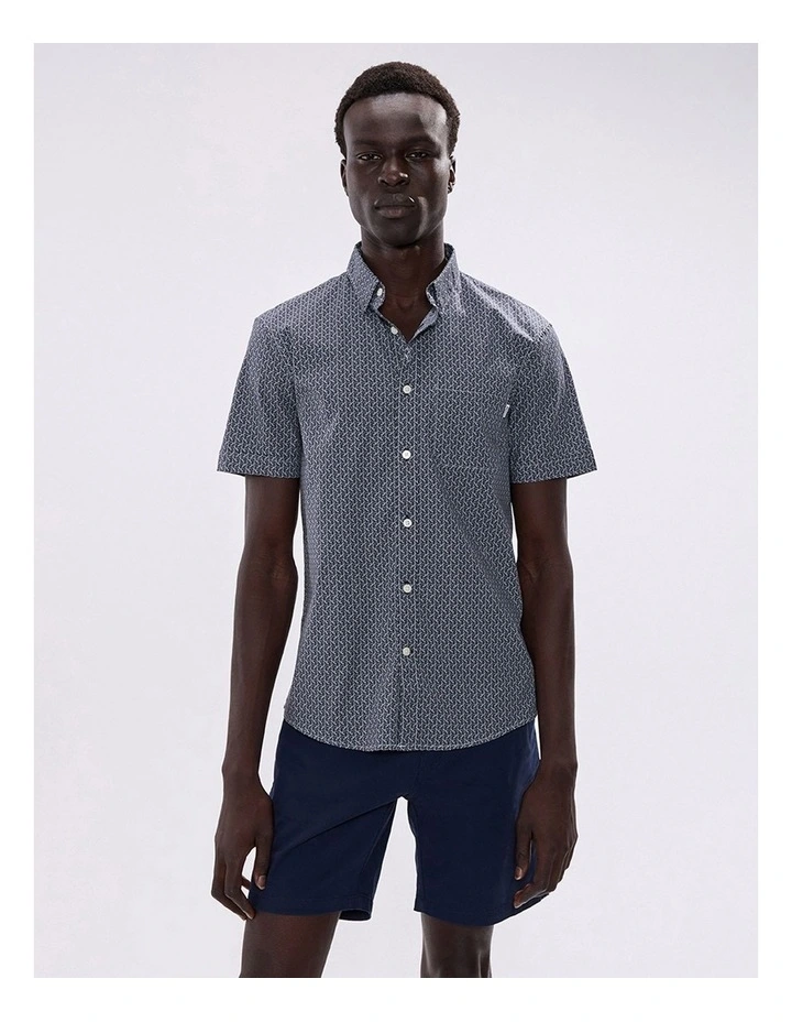 Horse Code Shirt in Navy Multi image 3