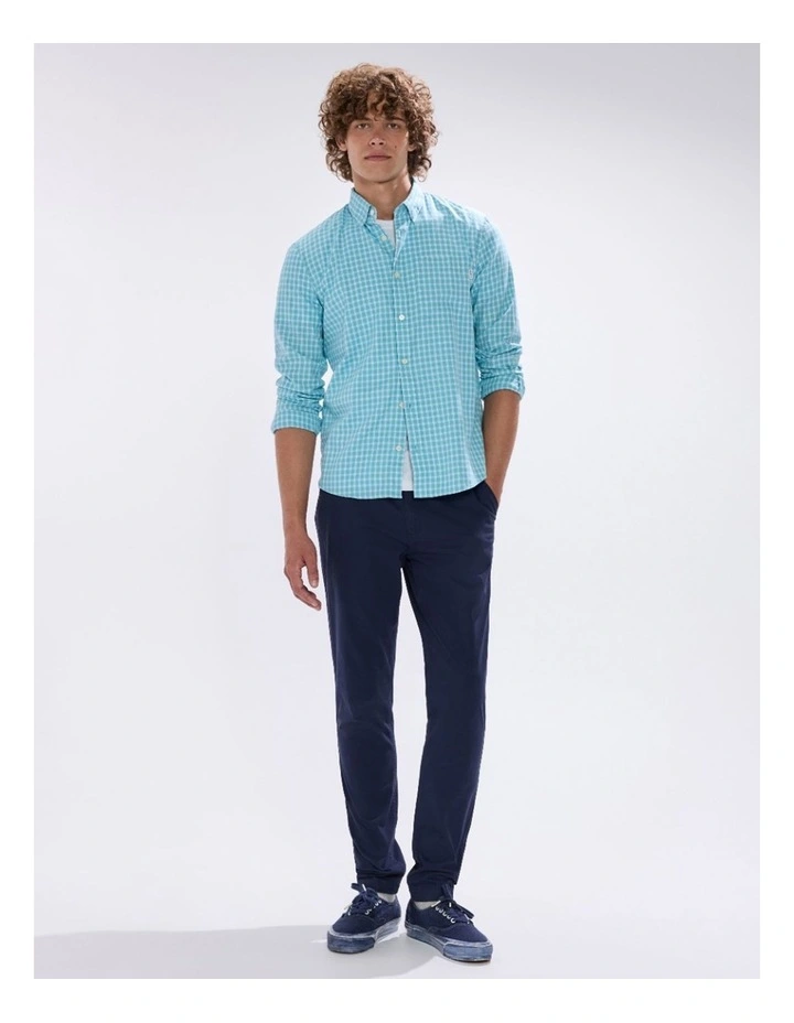 Sebastian Check Shirt in Aquamarine Blue image 1