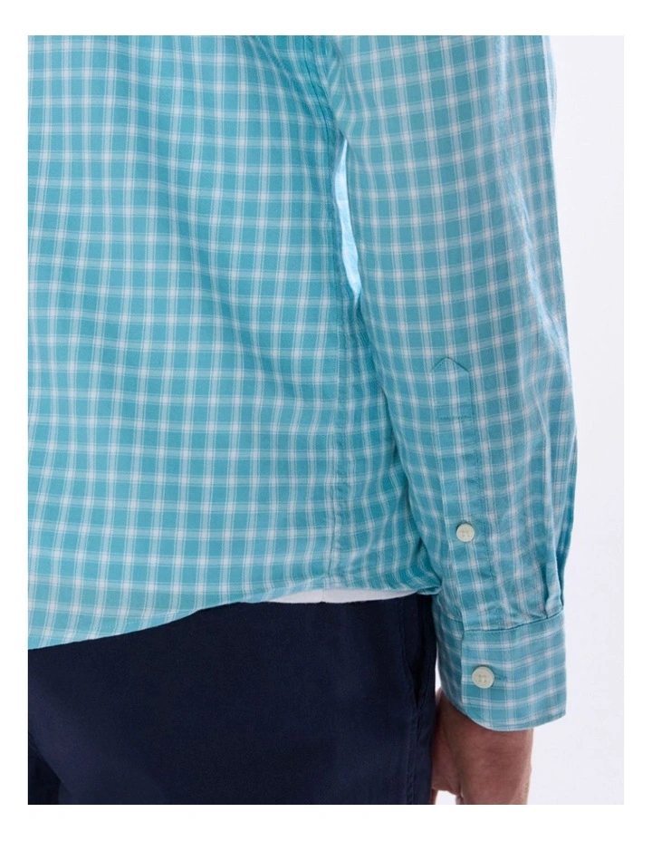 Sebastian Check Shirt in Aquamarine Blue image 3