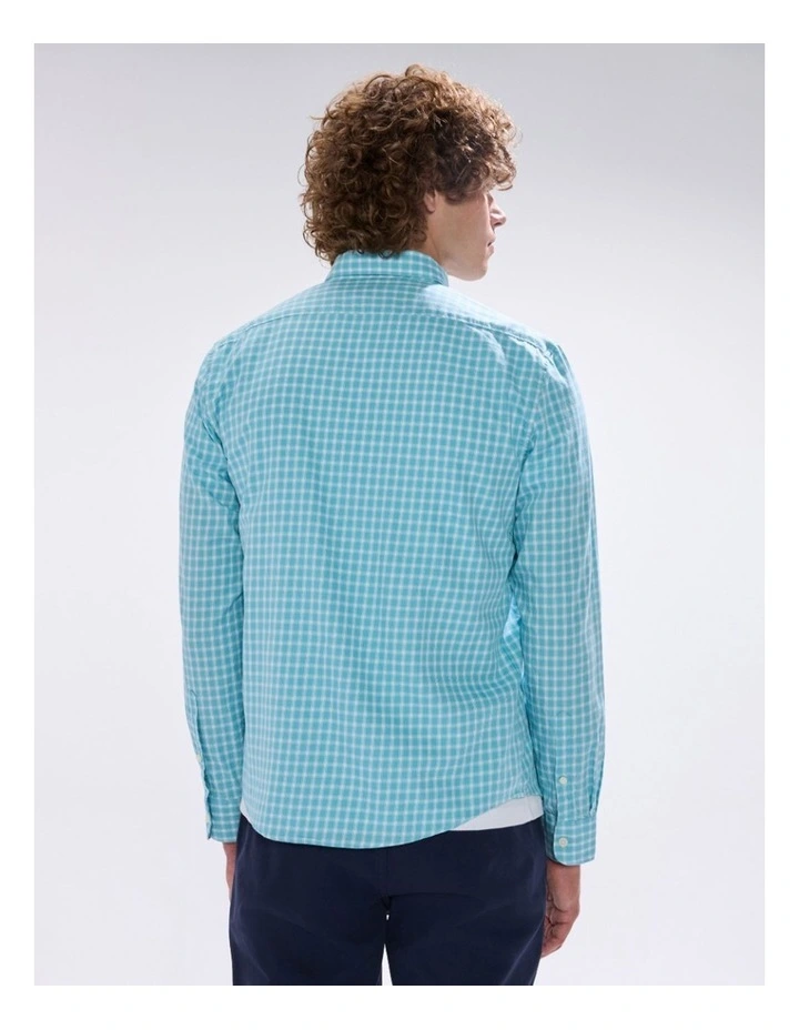 Sebastian Check Shirt in Aquamarine Blue image 4