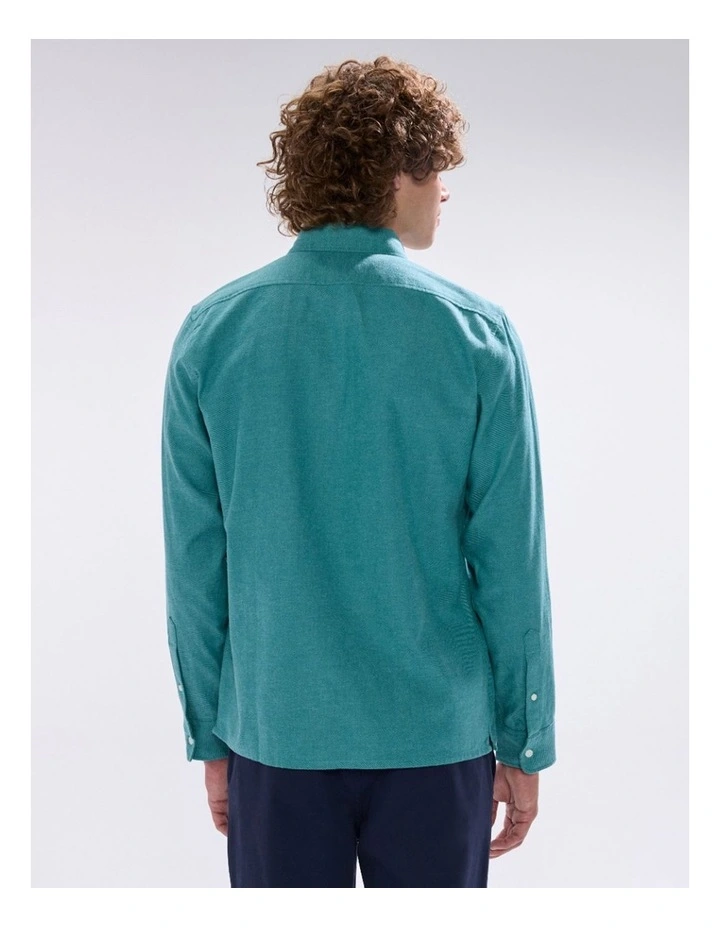Kyle Brushed Cotton Shirt in Bayou Blue image 4